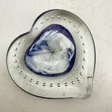 Lilac and White Angelwing Heart Paperweight