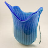 Blue and Turquoise Striped Oval vase (second)
