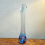 Blue, White, Turquoise and  Pink Tall Freeform  "Demo" Vase