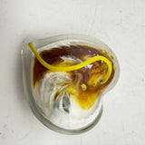 Amber, White and Yellow  Heart