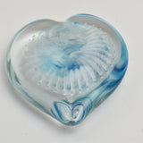 Turquoise and White Heart Paperweight ix
