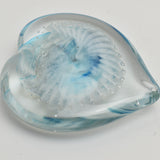 Turquoise and White Heart Paperweight ix