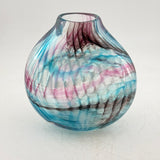 Turquoise Pink and White Oval  "Demo" Vase xxxxiv