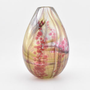 Pink and Dusky Green Teardrop Shaped Vase