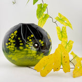 Black and Yellow “Night Walk” Oval Vase