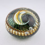 Olive, White and Amber "Teasel Leaf" Paperweight ii