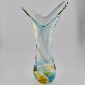 Blue, Amber & White Freeform  "Demo" Vase xxiv