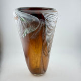 Green, Orange, cream and red large vase (second)