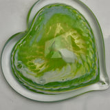 Green and White Heart Paperweight x