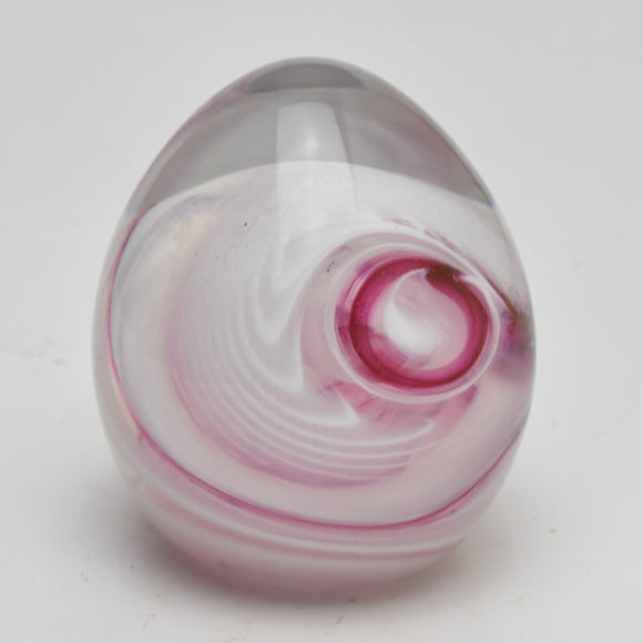 Pink and White Egg Shaped Paperweight