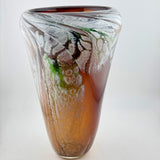 Green, Orange, cream and red large vase (second)