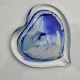 Blue and White Heart Paperweight iv