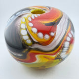 Orange, Black, Yellow and White Journey Round Vase