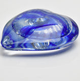 Blue and White Heart Paperweight v