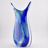 Tall Turquoise, Lilac and Blue "Fishtail" Vase