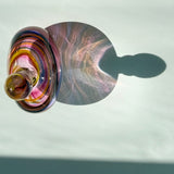 "Sunset"  Oval Scent Bottle with Heavy Clear Glass Base