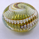 Olive, White and Amber "Teasel Leaf" Paperweight