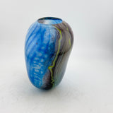 Blue, Black and Yellow Oval Vase (Asymmetric)