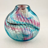 Turquoise Pink and White Oval  "Demo" Vase xxxxiv