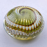 Olive, White and Amber "Teasel Leaf" Paperweight