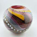 Pink, Orange Teal, Black and White Journey Round Vase
