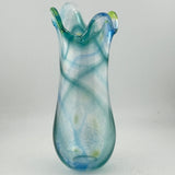 Blue, Green and Teal  Freeform  "Demo" Vase viii