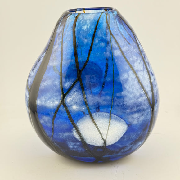 Blue Supermoon Oval Vase