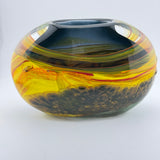 “Fire” Yellow, Red and Black Oval Vase (second)