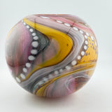 Pink, Orange Teal, Black and White Journey Round Vase