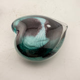 black and Turquoise Heart Paperweight