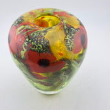 “Papaver” Ginger Jar Shaped Vase with Heavy Clear Glass Base