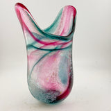 Teal and Pink Freeform  "Demo" Vase ixx