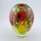 “Papaver” Egg-shaped Vase with Heavy Clear Glass Base