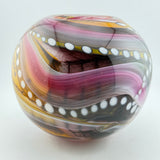 Pink, Orange Teal, Black and White Journey Round Vase