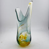 Teal and Amber Freeform  "Demo" Vase xxxiv