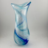 Blue, Turquoise and White Freeform  "Demo" Vase iixx