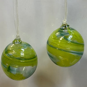 Pair of green shades Christmas Baubles iii