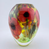 “Papaver” Egg-shaped Vase with Heavy Clear Glass Base