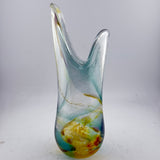 Teal and Amber Freeform  "Demo" Vase xxxiv
