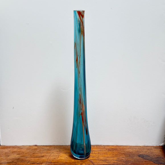 Very tall, turquoise, single stem vase (second)
