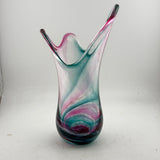 Teal and Pink Freeform  "Demo" Vase ii