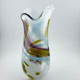 Dusky green, Brown and Pale Blue Freeform  "Demo" Vase iix