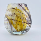 Pheasant Feather Oval Vase