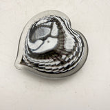 Black and White Heart Paperweight