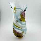 Dusky green, Brown and Pale Blue Freeform  "Demo" Vase iix