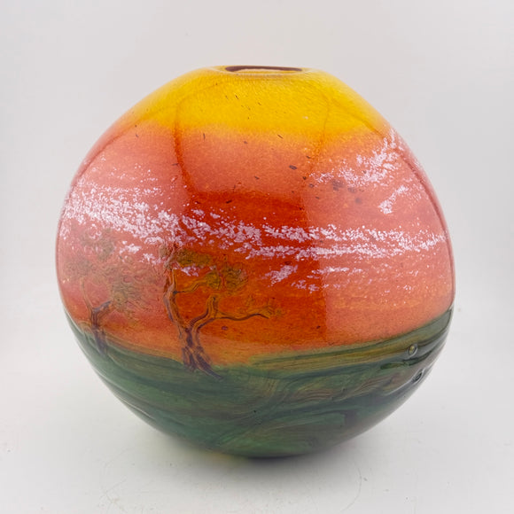 Large Coral Sky Landscape Vase