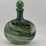 “Stack” Green Oval Flask with Stopper