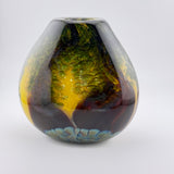 Yellow "Trees" Oval Vase