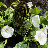 “Climber” (Bindweed!) Black, White and Green vase