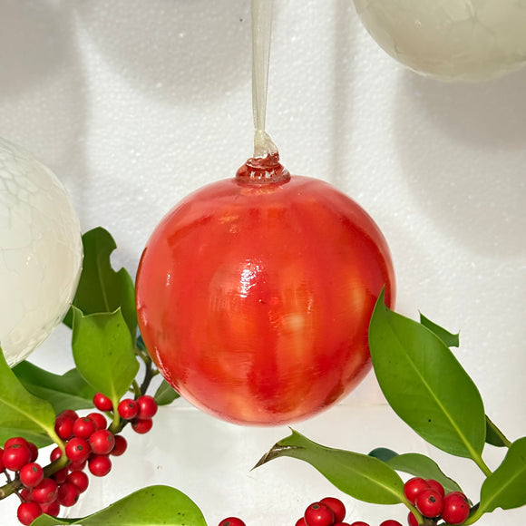 Red Striped Christmas Bauble xx